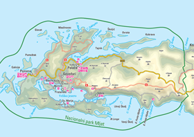 otok mljet karta Turistička zajednica općine Mljet otok mljet karta